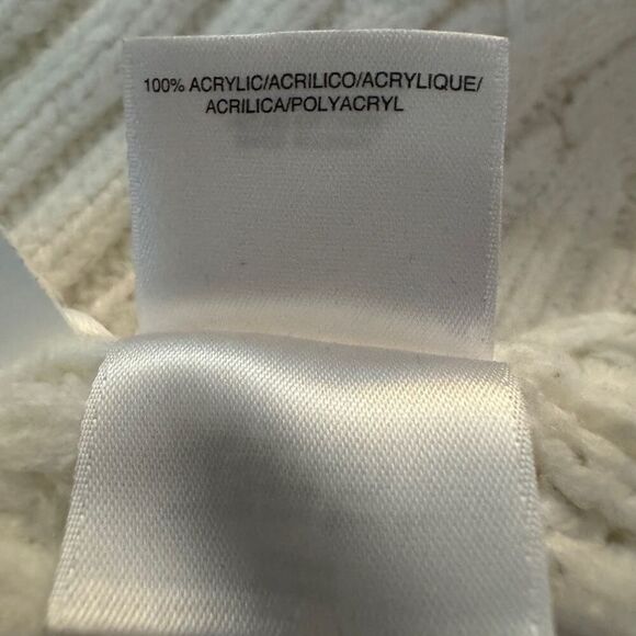Jones NY Sport Winter White cable knit scoop neck sweater M - Picture 9 of 10